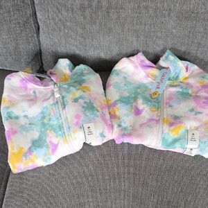 Cat & Jack Pastel Tie-Dye Hoodies (2), Girls Medium(8), NWT